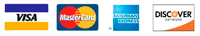 We accept VISA, MC, Discover, AMEX